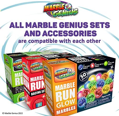 Marble Genius Glow in the Dark Marbles for Marble Run - 50 Pieces, Multicolor, Medium, Ages 4 & Up - Light-Up LED Orbs for Race Track & Colorful Play - Image 6