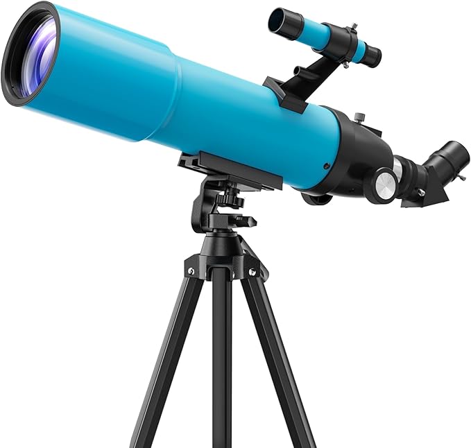 90MM Telescope for Adults and Kids 8+: 150X High Powered Astronomical Portable Refracting FMC Beginners Explorer Scope Toys for Girls Boys 8-12 Xmas Gift Travel Stars Gazing w Professional Tripod