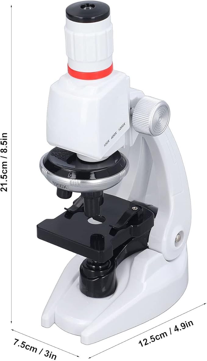 TOPINCN Kids Microscope Science Kit 1200X Magnification with Slide Holder Stage for Children Ages 8+ Educational Toy Microscope Science Learning Tool