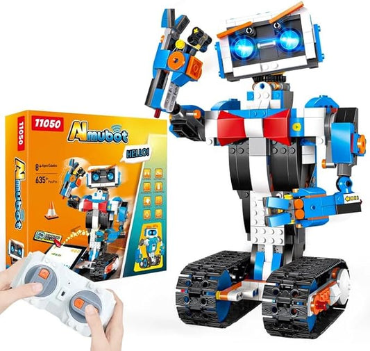 Programmable STEM Building Kit, APP & Remote Control DIY Coding Toy, Rechargeable Educational Construction Set Gift Beginners and Family Robotics for Kids Ages 8-12