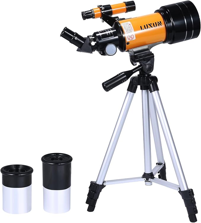 Telescope for Kids and Adults,70mm Astronomical Telescope Refracting with Multilayer Broadband Coating(15X-150X),Adjustable Tripod and Finderscope