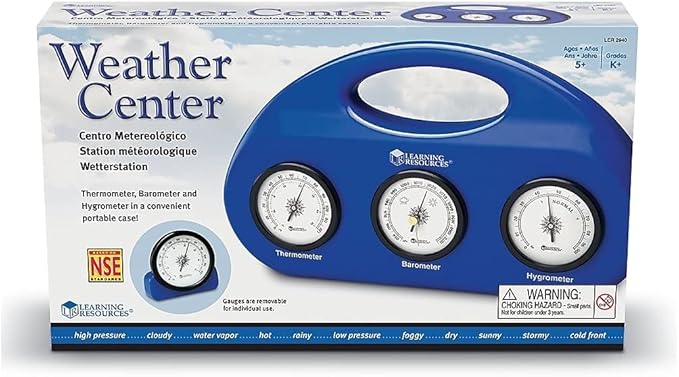 Learning Resources Weather Center Kit, Weather Science for Kids, Meteorology for Kids, Science at Home, Barometer, Thermometer, Hygrometer