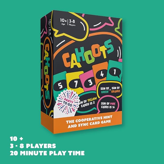 Gamewright - Party to Go - Cahoots Cooperative Hint and Sync Card Game