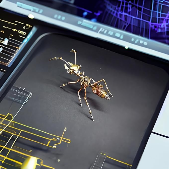 3D Steampunk Metal Insect Bug Mechanical Sculpture Insect Puzzle Ant Model Engineering Puzzle DIY Projects for Birthday Present,Funny (Ant)