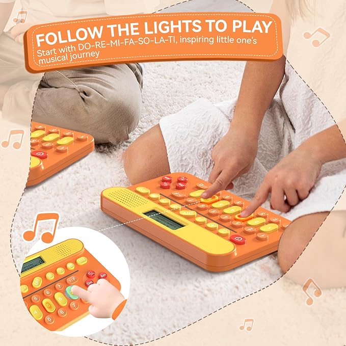 HOMESTEC Mini Music Learning Keyboard, 23 Keys, 4 Chords, 8 Instruments Sounds, Multifunction Music Educational Instrument Toy for 3, 4, 5, 6, 7, 8 Girls and Boys