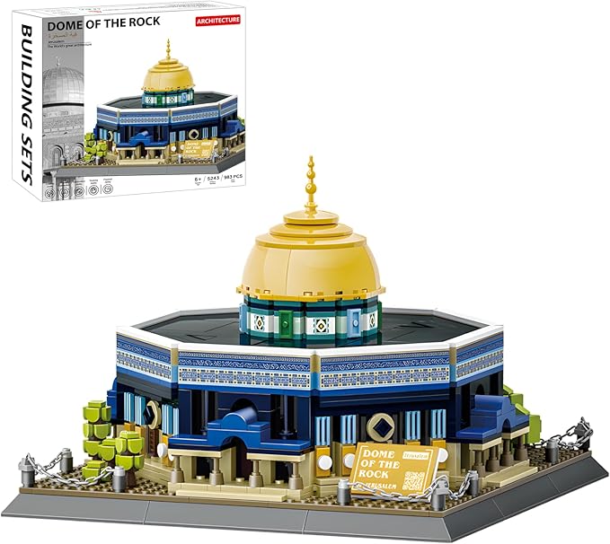 Dome of The Rock Building Blocks Set Islamic Architectural Model Bricks Toys for Kids Muslim Gifts for Kids Adult 983 Pieces