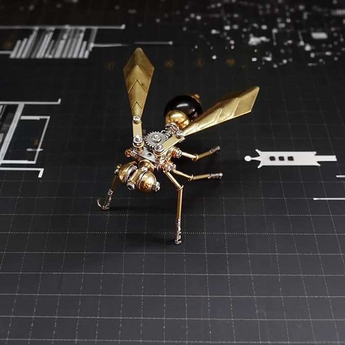 3D Metal Insect Hornet Model Kit, Steampunk Bug Mechanical 3D Puzzle Assembly,DIY Pprojects Metal Building Hobby Kits,Making Kit Arts and Crafts Cool for Birthday(Hornet)
