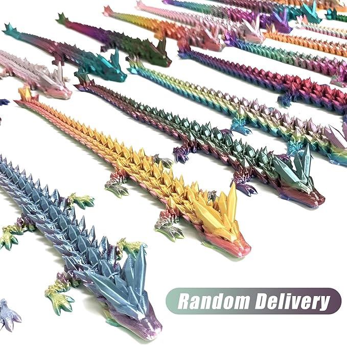 3D Printed Dragon Fidget Toys Dragon Egg 12inch Flexible Dragon Toy 3D Printed Dragon Egg with Articulated Dragon Inside Fidget Toys for Autism/ADHD Easter Toys Gifts (BlackPurple)