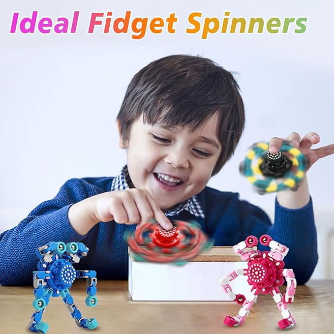 Fidget Toys, Transformable Fidget Spinners,Autism ADHD Stress Relief Sensory Toys for Boys and Girls Age 8-12 (Transformable Fidget Spinners -8 PC)