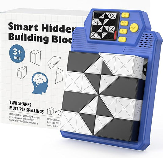 Smart 3D Puzzle Blocks with Answer-Checking, 3 Difficulty Levels & 210 Challenges, Montessori Brain Teaser Game for Kids Ages 3+ to Enhance Logic & Spatial Skills, Educational Toy