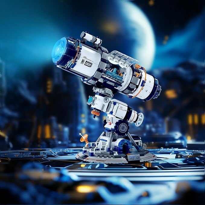 JMBricklayer Space Telescope Building Sets for Adults, Cool Space Planet Building Toys with Lights 70009, Space Exploration Telescope Model Kits for Adult, Ideal Gift for Space Lovers, Kid 14+(995PCS)