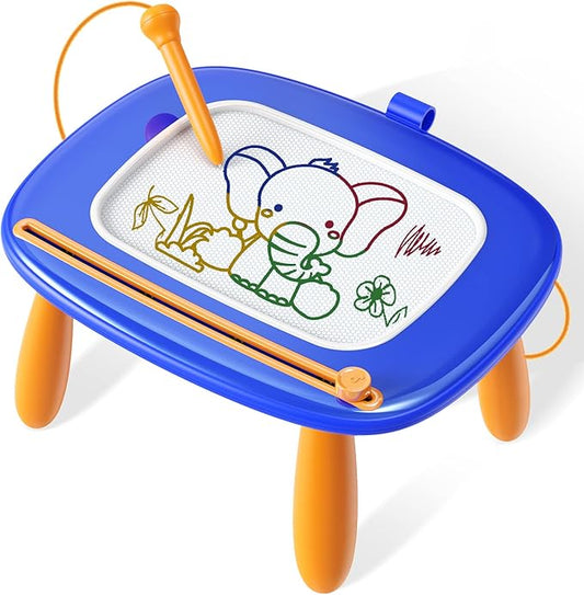 Toddlers Toys Ages 1-3, Magnetic Drawing Board, Doodle Board Pad Learning and Educational Toys for 18 Months Baby, 1-3 Yr Kids Birthday Gifts - Dark Blue