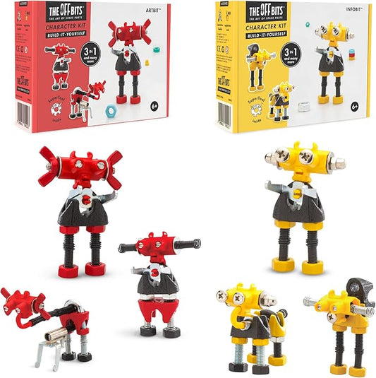 The Off Bits Robot Collection: ArtBit + InfoBit STEM Toys for Kids 6+, Engaging & Creative Toy Building Sets for Boys and Girls, Build Your Own STEM Building Toys Engineering Kit