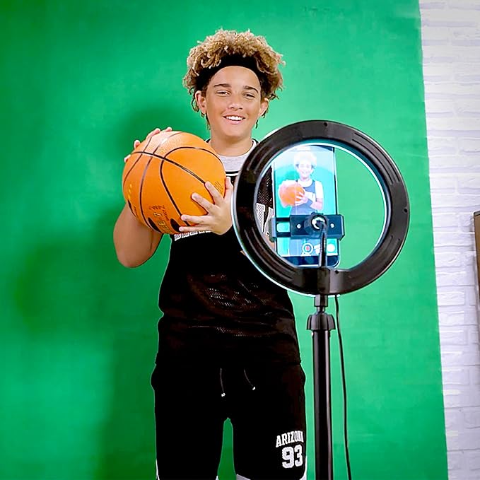 So DIY TikTok Instagram YouTube Ring Light with Green Screen and Phone Mount Tripod. Studio Creator Influencer Video Creator Kit