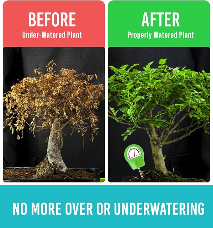 GROWIT Plant Moisture Meter - Accurately Tells You When to Water Your Plants - Perfect Stocking Stuffers Gift - No Battery Needed