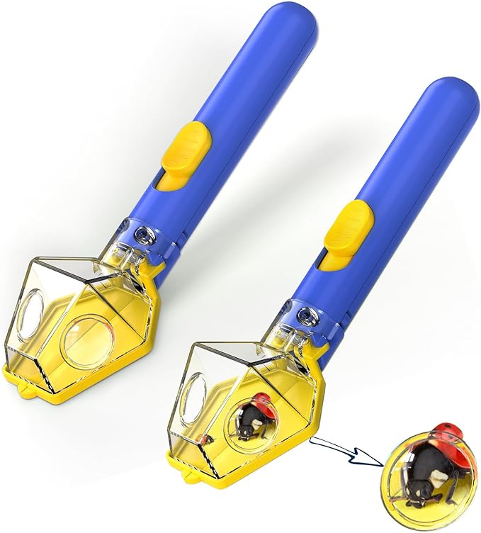 Bug Catcher for Kids, Insect Trap Kit with 6X Magnifier Glass - STEM Educational Exploration Tool for Indoor and Outdoor,Christmas Birthday Gifts Toys for Adults, Boys, and Girls (Blue 2PCS)