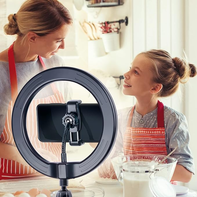 So DIY TikTok Instagram YouTube Ring Light with Green Screen and Phone Mount Tripod. Studio Creator Influencer Video Creator Kit