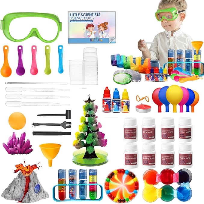 Children's Science Kit - STEM Chemistry Experiments, Fun Hands On Lab Activities, Educational Learning Toy for Kids Home School Classroom, Interactive Science Set, 132 Experiment Projects