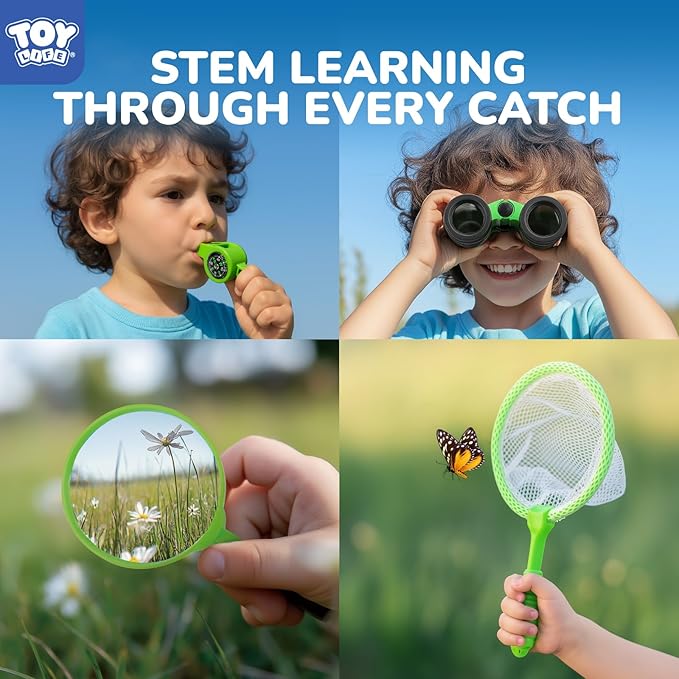 TOY Life Kids Explorer Kit with Bug Catcher for Kids, Bug Catching Kit with Bug Toys, Kid Safari Vest & Hat, Compass, Binoculars, Magnifying Glass, Educational Outdoor Toys Boys Kid Adventure Kit