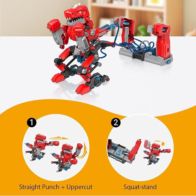 Hydraulic Boxing Bots, STEM Building Kit for Kids, Build 2 Hydraulic-Powered Battle Robots, STEM Educational Fighting Robot Toy Set, Christmas Birthday Gift for Boys & Girls Ages 8-18 Adults