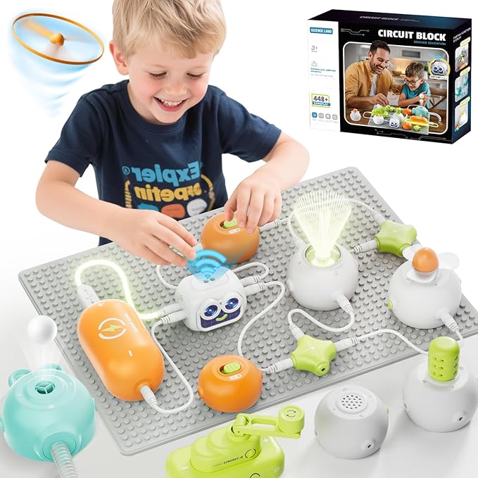 Science Kits for Kids, 448+ Projects Circuit Exploration Kits Educational Electronics Toys for Boys & Girls Hands-On Engineering Toy, Birthday, Halloween, Christmas Gift for Ages 5 6 7 8 9 10 11 12