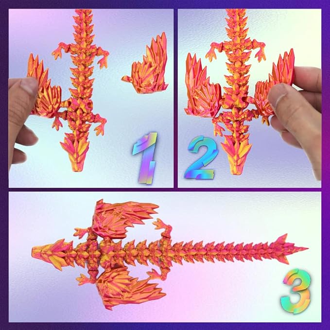 3D Printed Dragon Egg Toy, Fidget Toys for Children, Xmas Gift for Adults with Stress, Autism, ADHD, Perfect Christmas Stocking Stuffer (4 PCS)