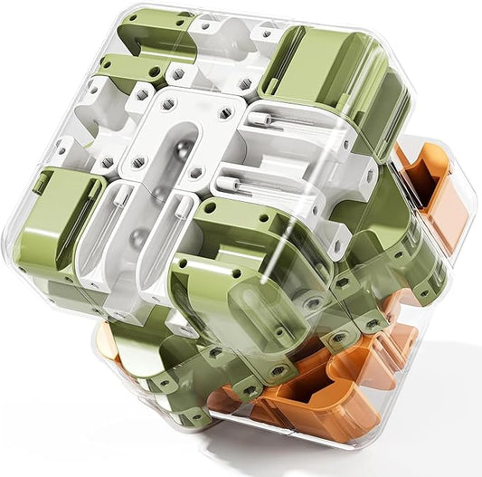 3D Cube Puzzles for Kids - Brain Teaser Puzzles Boys Toys Age 8-10 Educational Learning Toys for Logical Thinking, Puzzle Maze Cube for Grandkids Stocking Stuffers for Kids (Green)