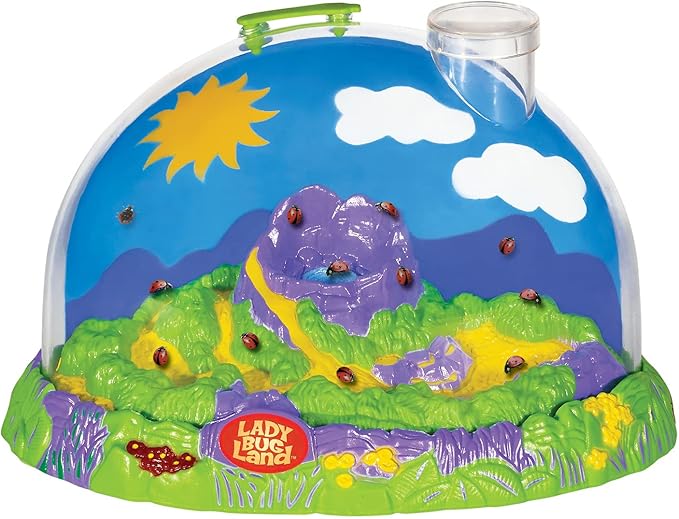 Insect Lore Live Ladybug Growing Kit - Ladybug Land Habitat with 10-15 Live Pink Spotted Ladybug Larvae - Raise, Observe and Release Ladybugs