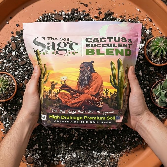 Cactus & Succulent Potting Mix - 5 Dry Quarts Premium Gritty Fast Draining Soilless Potting Mix for Cactus, Succulents, Jade, Aloe Vera - Healthy Roots - Made in USA