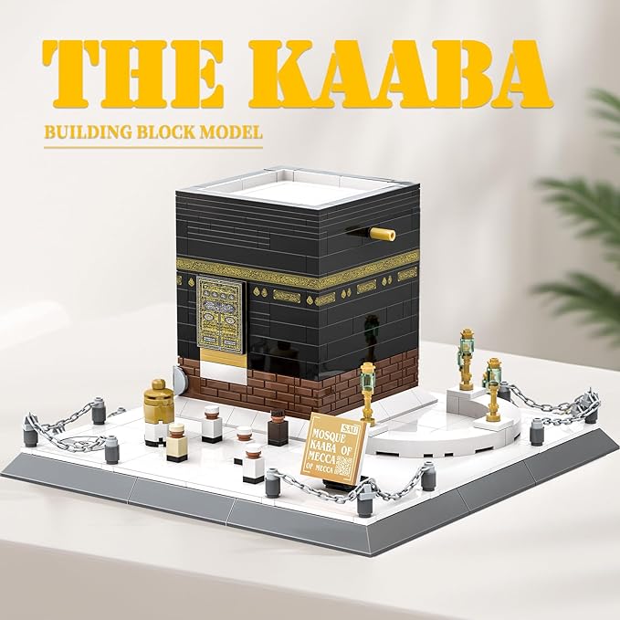 Architecture Kaaba Mecca Building Blocks Sets Islamic Kaaba Mosque Model Building Kits Toys Eid Gift for Muslim Adults Kids Teens 446 PCS