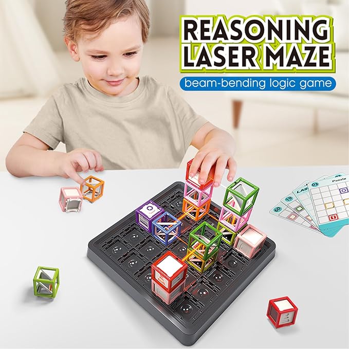 2025 New Maze Reasoning Game, STEM Toys for Ages 8-13 with 60+ Challenges Puzzle Game, Board Games for 8-13 Years Old Children Gift, Learning Education Toys for Space & Logic - 19 Pcs