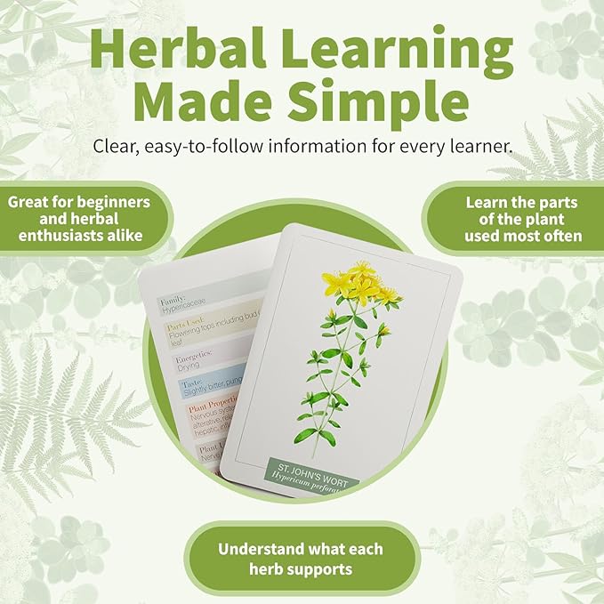 Herb Notes Flash Cards – Discover 48 Essential Herbs with Elegant Botanical Illustrations – Color Flash Cards to Learn Uses, Parts & Preparations Anytime – A Practical Guide for Beginners & Herbalists