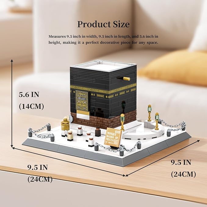 Architecture Kaaba Mecca Building Blocks Sets Islamic Kaaba Mosque Model Building Kits Toys Eid Gift for Muslim Adults Kids Teens 446 PCS