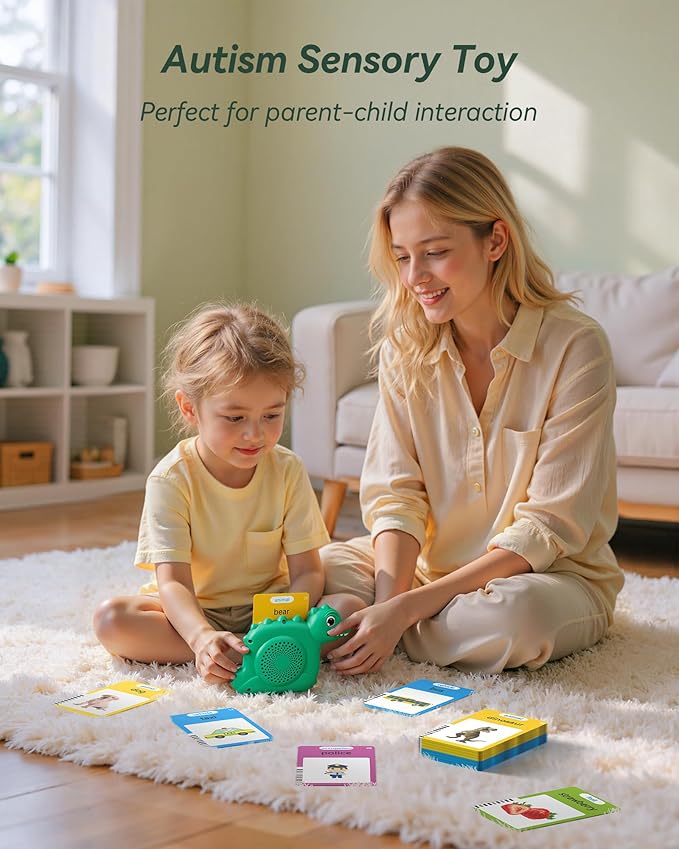 Upgraded 510 Words Talking Flash Cards for Toddlers 1-3, First Words for Language Development, Montessori Learning Toys, Autism Speech Therapy & Sensory Learning Gifts