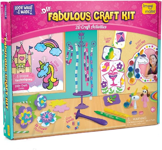 Imagimake Fabulous Craft Kit | 20 Art and Craft Activities - Creative Toy & DIY Set | Creative Toy & DIY Set | Arts and Crafts for Kids | Activity Craft Kits 6-8 | Gifts for 5 6 7 8 9 10 11 12 Years