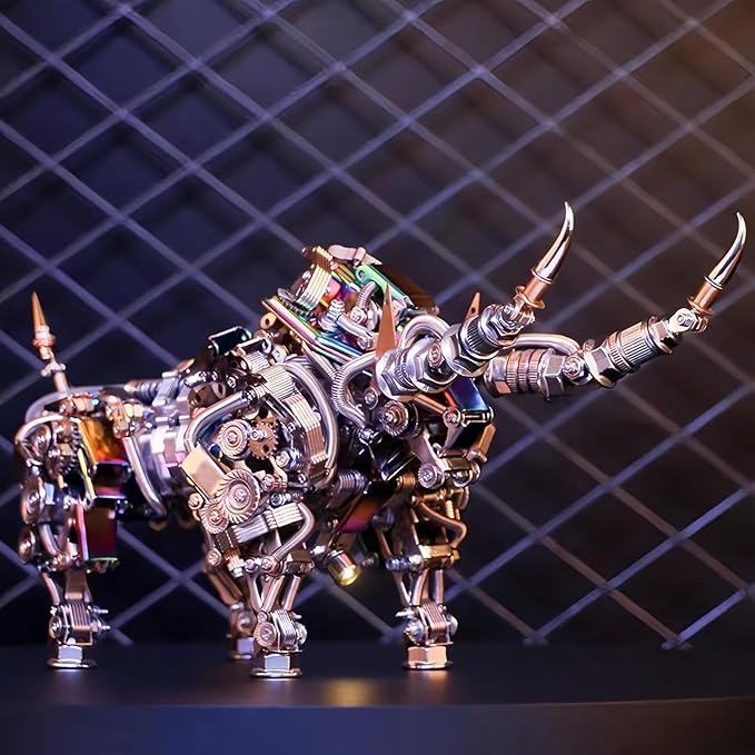Adult 3D Metal Puzzles Bison Metal Model Kits 3D Metal Puzzles Mechanical Bulls Building Blocks Difficult DIY Assembly - High-end Gifts for Men