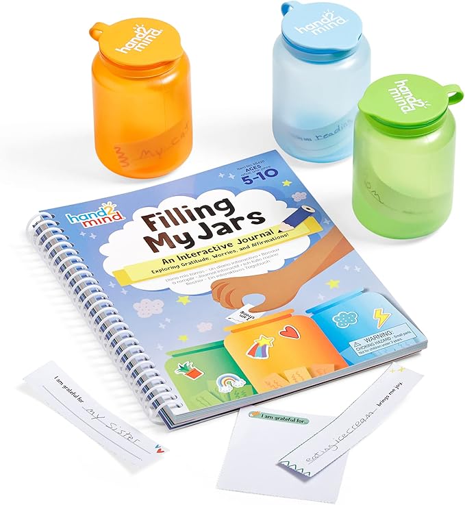 hand2mind Filling My Jars Interactive Journal, Kids Gratitude Growth Mindset Activities, Positive Affirmations for Kids, Mindfulness Social Emotional Learning, Calm Down Corner (95426)