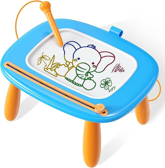 Toddlers Toys Ages 1-3, Magnetic Drawing Board, Doodle Board Pad Learning and Educational Toys for 18 Months Baby, 1-3 Yr Kids Birthday Gifts - Blue