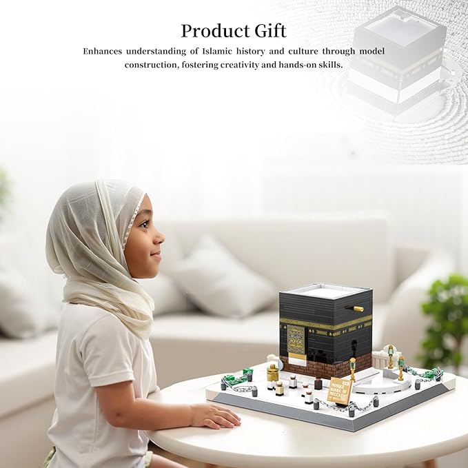 Architecture Kaaba Mecca Building Blocks Sets Islamic Kaaba Mosque Model Building Kits Toys Eid Gift for Muslim Adults Kids Teens 446 PCS