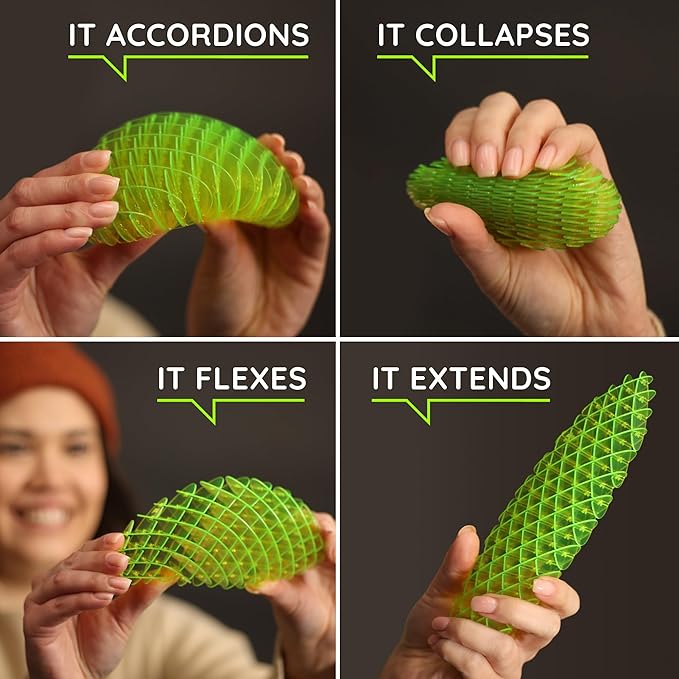 Morf Fidget Worm Toy - Flexible 3D Sensory Slug Figgy Toy for Kids, Teens, and Adults – Stretchy, Quiet, Stress and Anxiety Relief, Focus - For Play, School, Work Gifts, Great For Classroom and Office