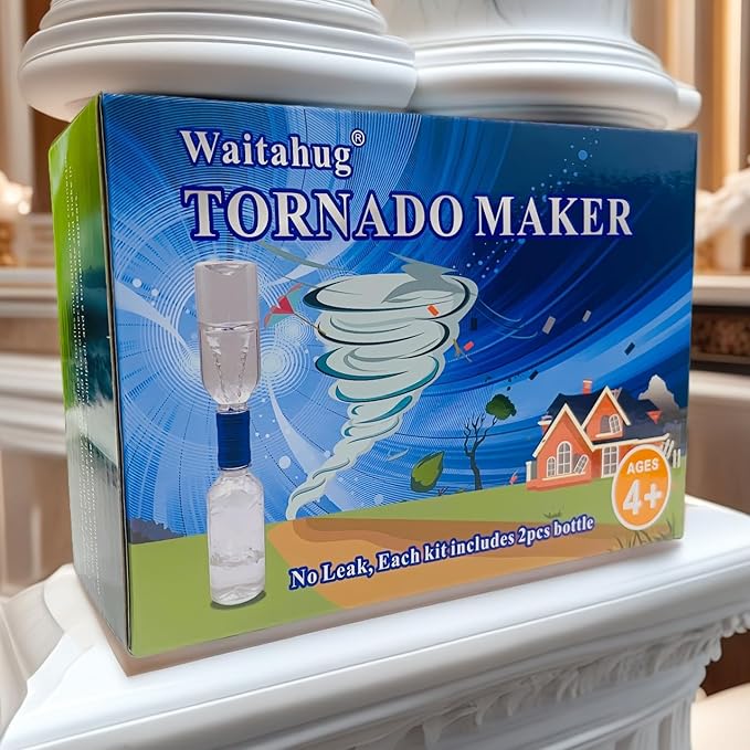 Tornado Maker, Weather Toys, Ultra-Light Aluminum Connecting Tube, Including 2 Empty Bottles, Watertight Tornado Toy, Suitable for Kids' Science Experiments (Pink)