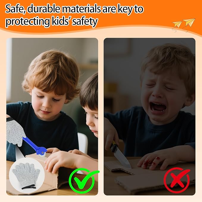 Kids Tool Set with Cardboard Cutter for Kids - 378Pcs STEM Construction Kit with Safe Saws, Fold-Roller, Gloves | Creative Building Educational Toys Gift for Boys Girls 4+