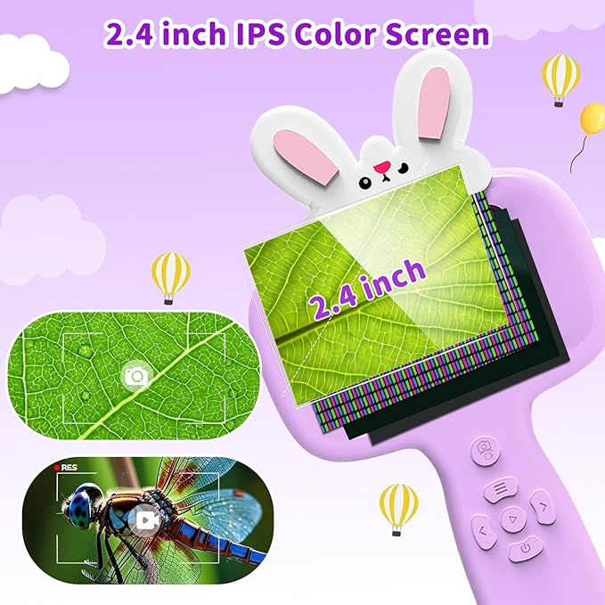 2025 NEW Microscope for Kids with 16 Slides, 2.4" Handheld Digital Pocket Microscope, STEM Educational Science Toys for Christmas Birthday Gifts for 3+ 4 5 6 7 8 9 10 11 12 Year Old Boys Girls, Purple