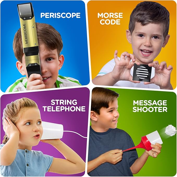 Kids Spy Kit, Explore 15 Secret Missions & Create 14 Detective Gadgets - Birthday for 7, 8,9,10 Year-Old Boy