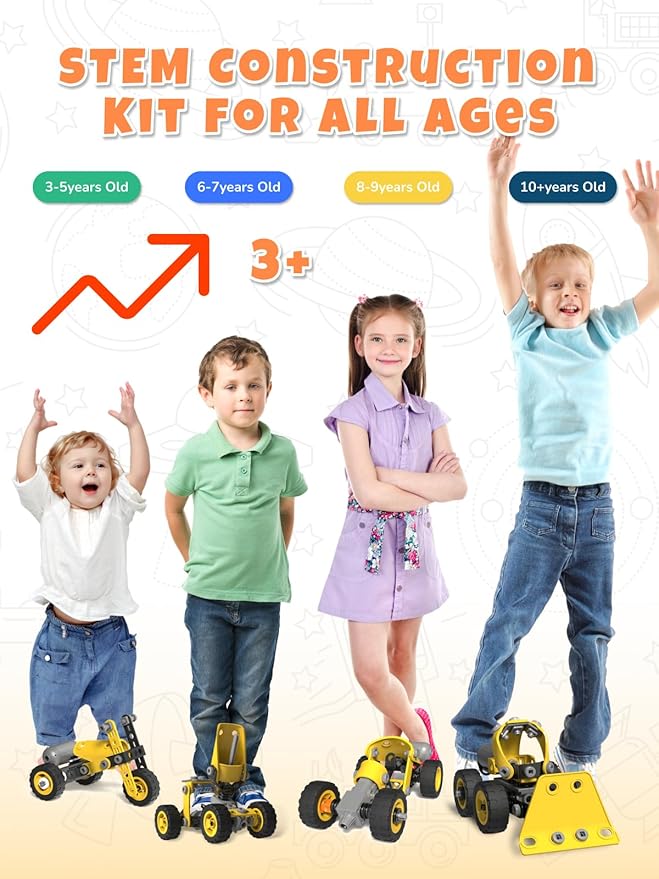 STEM Toys for 5 6 7 8+ Year Old Boy Girl,10in1 Electric Birthday Gifts Building Toys for Kids Ages 4-8 5-7 6-8,Educational Construction Activities for Boys 4-6 8-10,Creative Games Christmas Idea Gift