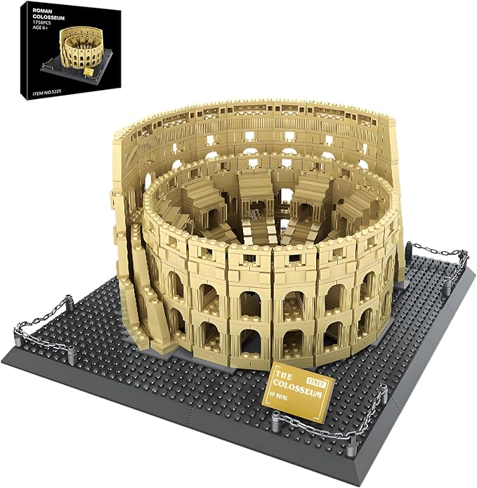 Architecture Roman Colosseum Building Blocks Sets Roman Coliseum Model Building Kits Famous Landmark Toys Gift for Adults Kids Teens 1756 PCS