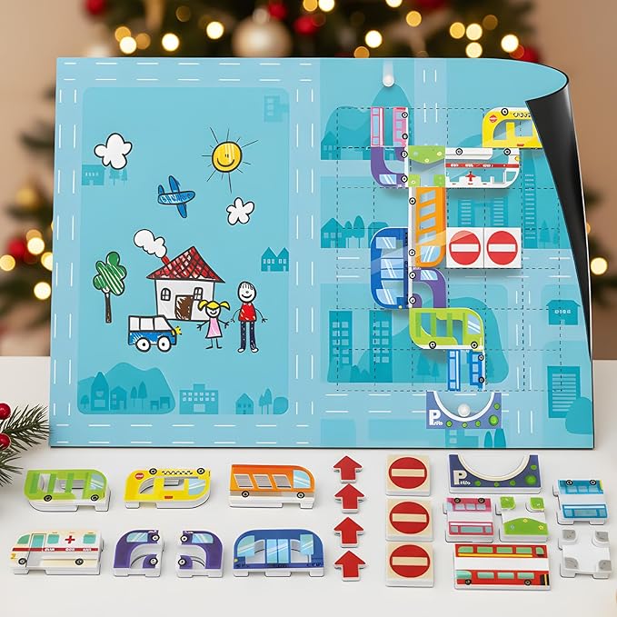 Marble Run for Kids, Vertical Magnetic Marble Maze Track with Doodle Board & Residue-Free Nano-Adhesive, STEM Explorers Brain Teaser Toy for Boys Girls Ages 3-12, Creative Thinking Games Gifts