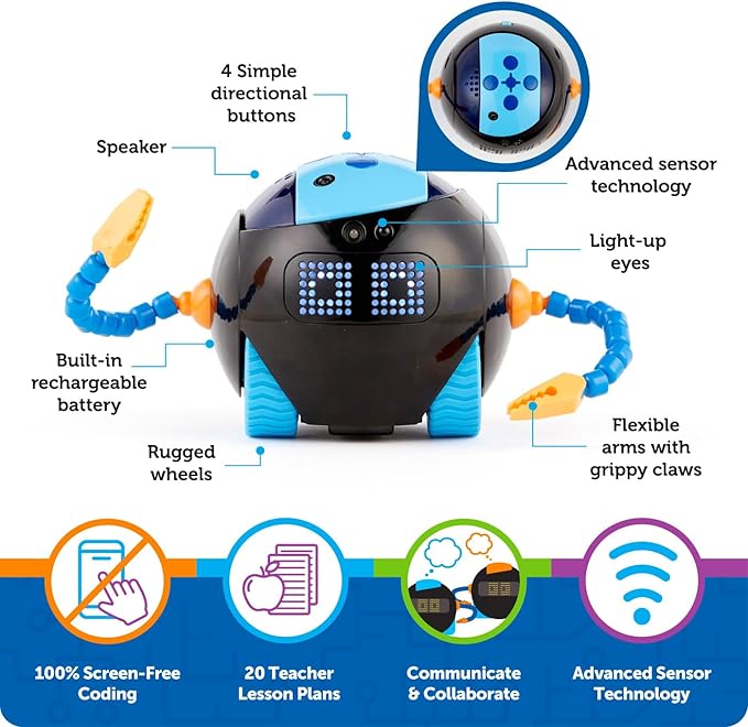 Learning Resources Cooper the STEM Robot Classroom Set - Coding for Kids, Building Toys, Robotics Kids, Montessori Programming, Gifts for Boy and Girls, Must Haves , Interactive Homeschool Supplies