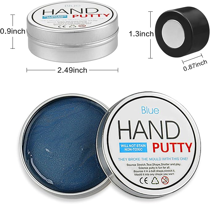 Magnetic Slime Putty, Magnetic Space Putty Slime with Upgraded Magnet Toys for Kids, Fidget Toy Stress Reliever Puddy for Christmas Birthday Gifts Stocking Stuffers(Blue&Gold,2 Pack)