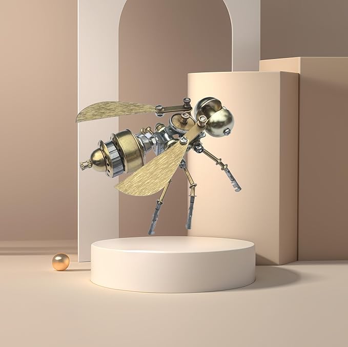 3D Steampunk Metal Puzzle Insects Model Bug Mechanical Making Kit,DIY Projects Craft Kits for Adults,Hobby Kit Funny Ideas Birthday (Little Bee -B)